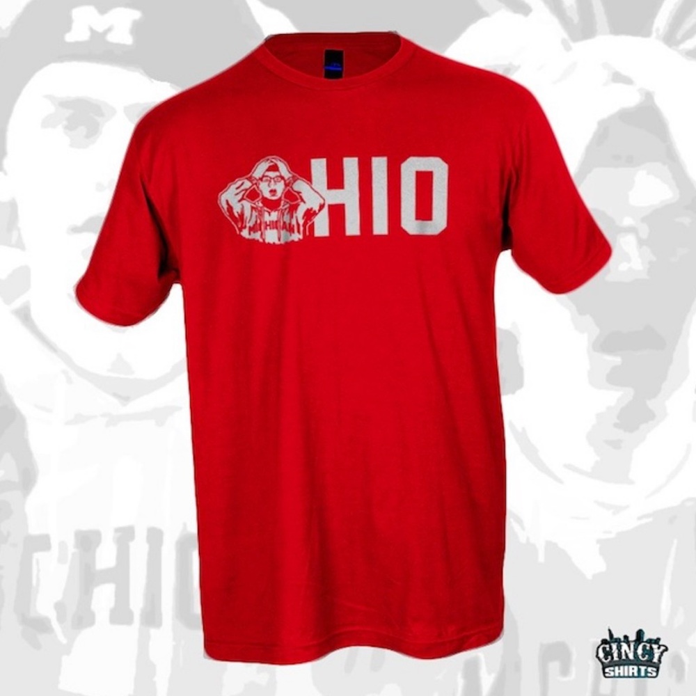 NEW OHIO state buckeyes red gray t-shirt Michigan guy small unisex